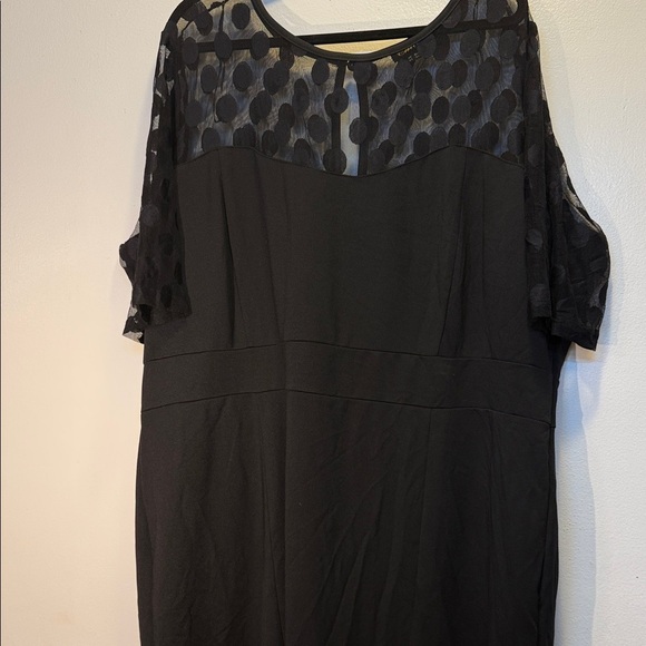 Chic Black Sheer Polka Dot Dress - Picture 3 of 5